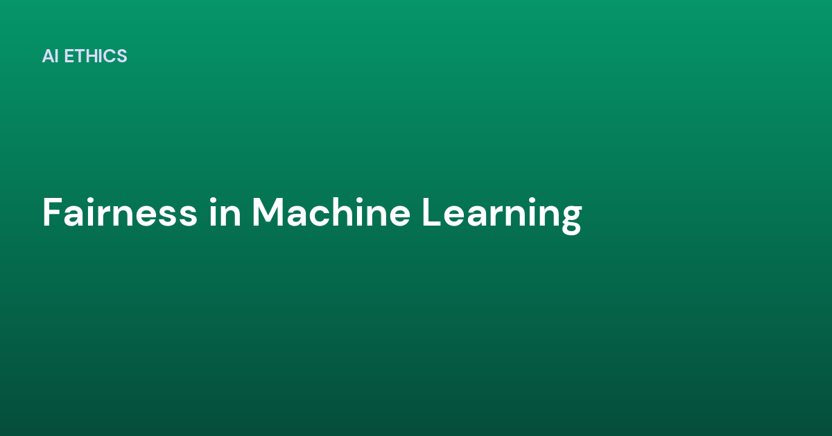 Fairness in Machine Learning
