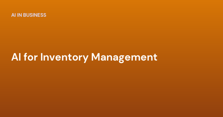 AI for Inventory Management