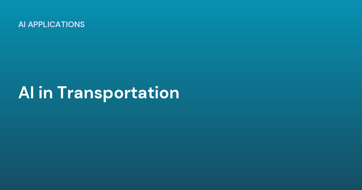 AI in Transportation