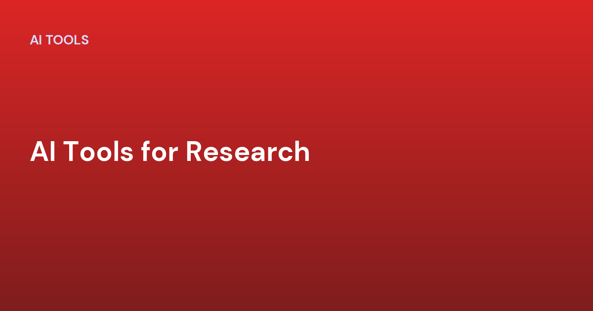 AI Tools for Research