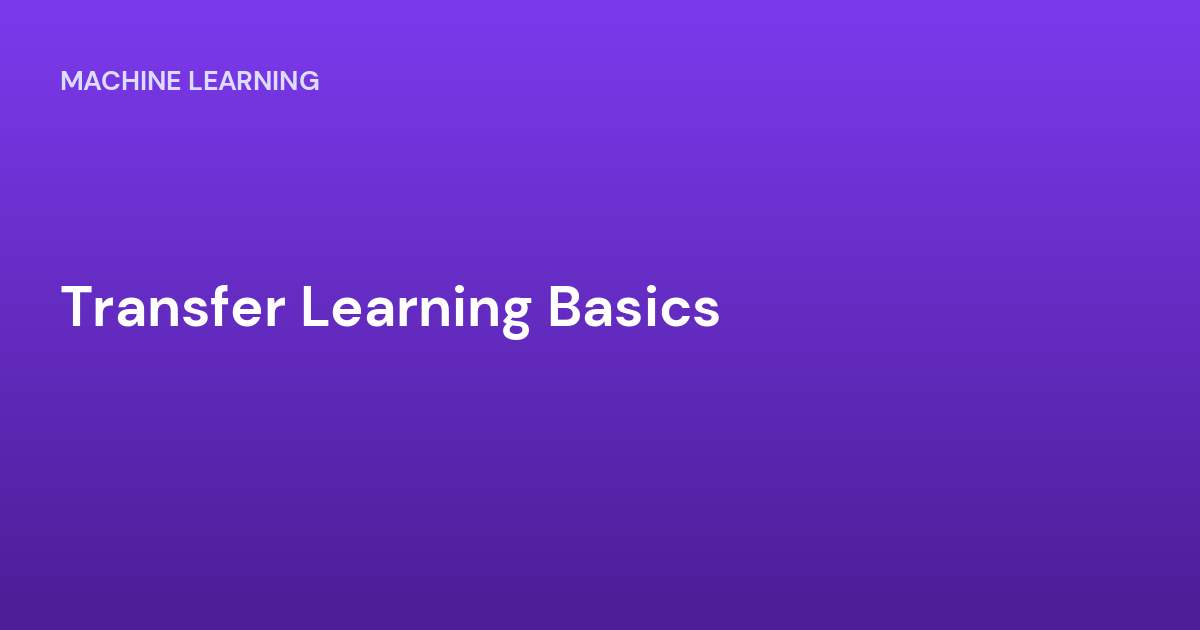 Transfer Learning Basics